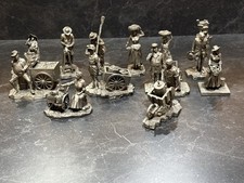 Ron Hinote Pewter Franklin Mint Colonial Peddler Series 1980-81 Lot of 12 picture