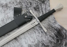45” Medieval Longsword Two Handed Razor Sharp 7mm Thick Blade SHARP Double Edge picture