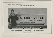 1968 Steak & Shake St Louis Billboard Waitress It's a Meal Vintage Print Ad picture