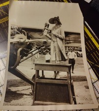1929 Mary Fechet Christens General Ulm Aristocrat Plane Original Press Photo picture