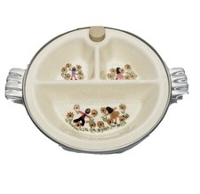 Vintage Divided Warming Baby Feeding Dish Ceramic Excello With Plug picture