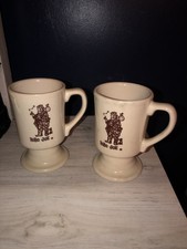 Vintage 1960s HOBO JOE RESTAURANT Ceramic Pedestal Coffee Cup Mugs Set picture