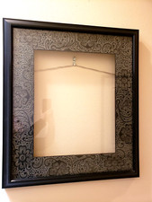 Modernism Floral 27x31 Picture Frame for 16x20 Gloss Black Flowers Paisley Mat picture