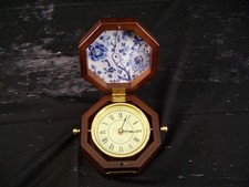 Vintage Bombay Company Gimbal Dial On-Swivel Ship Clock Wood Brass 1994 WORKING picture