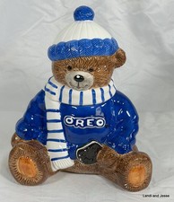 Oreo Teddy Bear Winter Scarf Cookie Jar Nabisco Vintage Style EUC picture