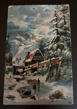 Postcard 1907 Winter Mountain Chalet Scene Art Card Westfield NY Serie 599 picture
