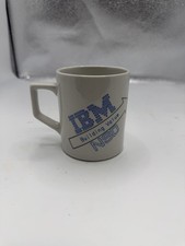 Vintage IBM Ceramic Coffee Mug White And Blue Classic Logo Mid Atlantic Region picture