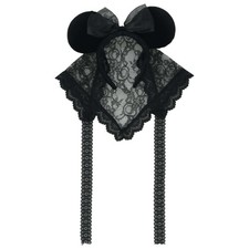 Tokyo Disney Resort Halloween 2026 Minnie Ears Lace Veil Headband Black Japan picture
