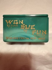 Vintage Green Slag Glass Powder Jar/Box Wan Sue Fun New York Vanity Cosmetic Box picture