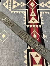 Vintage Solid Bronze Jury Quarters Courthouse Sign Palm Beach Florida picture