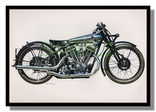 Brough Superior SS100 V-twin 1929 framed picture Alan Puckett free p&p UK picture