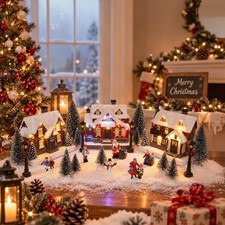 Deluxe Christmas Village Houses & Figurines Set - 25 Piece Gift Collection picture