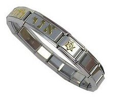 Ten Commandments Stainless Steel Stretch Retractable Bracelet Hebrew & English picture