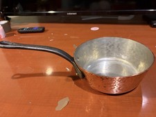 Heavy French Hammered Copper Sauce Pan Tin Lining Cast Iron Handle 3mm picture