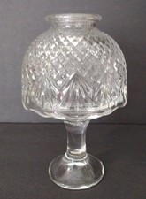 PartyLite Clear Pressed Glass Fairy Lamp  Pedestal Candle Holder picture