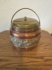 Copper & Brass Tea/Ice Caddy Vintage Great Condition picture