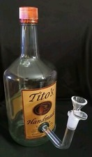 Homemade Large Tito’s Vodka Bong Lamp Hookah Pipe Glass Pipe Tobacco Pipe picture
