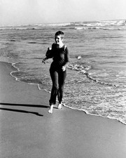British singer Julie Driscoll running on the seashore 1960s Old Photo picture