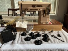 Singer 403a sewing machine cleaned and serviced Good Cond w/Access SN NA976819 picture