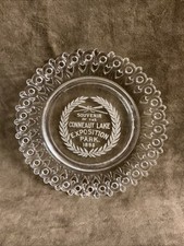 1898 souvenir of Conneaut Lake expedition Park pressed pattern glass plate picture