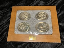 1982 Frederic Remington Collection III 4 Belt Buckle Set NOS Sealed Box picture