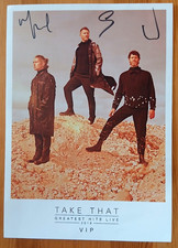 TAKE THAT 3x original autographs VIP promo 2019 approx. 20x28 signed POP RARE picture
