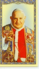 Pope St. John XXIII Prayer- Relic Laminated Holy Card - Blessed by Pope Francis  picture