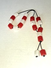Traditional Greek Komboloi worry prayer beads 15 Red & White Resin Beads picture