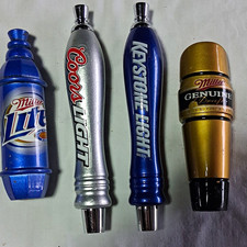 Lot of 4: Miller Lite, Coors, Keystone, MGD Short Beer Tap Handles picture