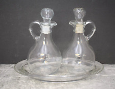 Older Glass Cruet Set with Tray, 3 Piece Set (CU123) chalice co. picture