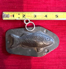 Antique Anton Reiche Dresden Fish Chocolate Mold #8721 German Tin Candy Mold picture