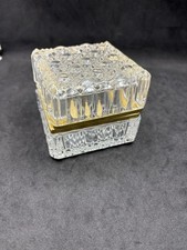Mid-Century Westminster Baccarat Style Crystal Hinged Jewelry Box 24% W Germany picture