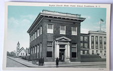 VTG 1930 FRANKLINTON NC PC Baptist Church Bank Public School Teich Archives MINT picture