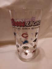 COORS LIGHT NFL OFFICIAL BEER SPONSOR  ALL TEAM LOGO CLEAR EMBOSSED BEER GLASS picture