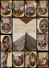 Complete Set 12 M.I. Hummel Little Companions Plates Danbury Mint COA Box Mint picture