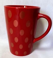 Starbucks 2005 Red Mug with Pink Metallic Oval Polka Dots 12 oz Coffee Cup EUC picture