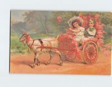 Postcard Girl & Boy Carriage Scene Art Print picture