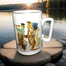 Vintage 1985 Norman Rockwell River Pilot coffee mug picture