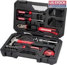 57-piece machine tool set for home use, including socket wrenches, picture