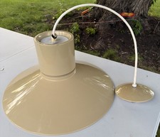 Vintage 1970s Mid Century Modern Lightolier Saucer Cone Pendant Chandelier Light picture