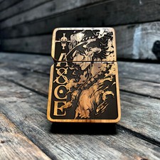 HANDMADE ENGRAVED LIGHTER - Ace One Piece Java Teakwood Lighter picture