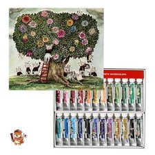 Yuko Higuchi Design Transparent Watercolor Paint 5ml 24 Colors 2023 Cats HOLBEIN picture
