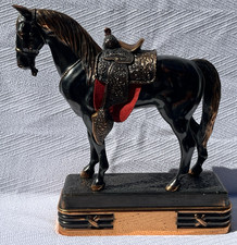 Abbotwares Z477 Horse Statue Heavy Pot Metal Removable Saddle Vintage 1940's picture