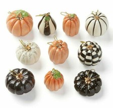 Lenox Mini Pumpkin Ornaments 10 PC. Set Thanksgiving Halloween Autumn Gourds New picture