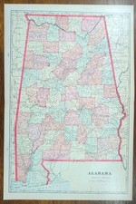 Vintage 1904 ALABAMA Map 14