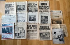 VINTAGE NEWSPAPERS TIMES / DAILY NEWS / NEWSDAY / NIXON lot of 12 picture