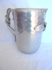 Vintage World Hand Forged Hammered Aluminum Ice Water Pitcher w/ Knotted Handle picture
