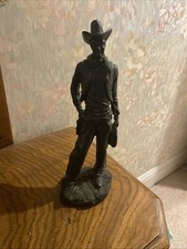 Michael Garmin 1969 Vintage Cowboy Bust Figurine Bronzed, Signed picture
