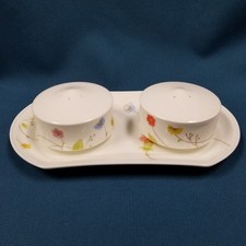 Mikasa Just Flowers Salt & Pepper Shakers On Tray Replacement A4-182 picture