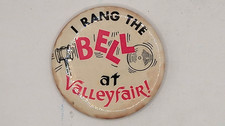 Vintage Valleyfair I Rang The Bell Pinback Button Amusement Park Souvenir Pin picture